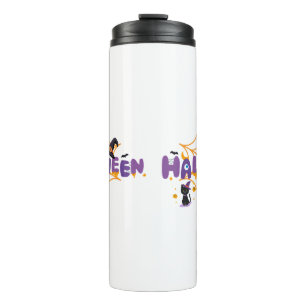 Cute Spooky Halloween Black Cat & Spider Web Thermal Tumbler