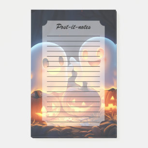 Cute Spooky Halloween Cartoon Ghosts Glowing Pumpk Post-it Notes