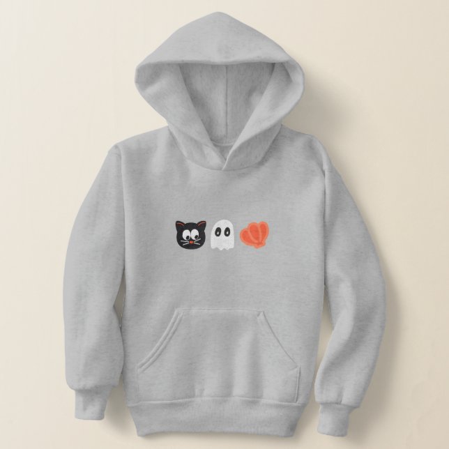 Cute Spooky Halloween Cat Ghost Seashell Trio (Laydown)