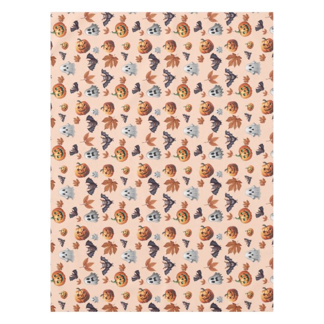 Cute Spooky Halloween Fall Pattern Tablecloth (Front)