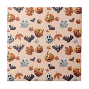 Cute Spooky Halloween Fall Tile