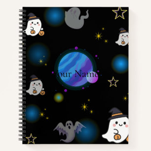 Cute Spooky Halloween Galaxy Spiral Notebook