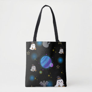 Cute Spooky Halloween Galaxy Tote Bag. Bag