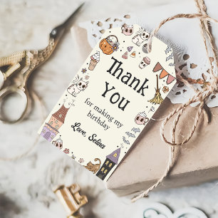 Cute Spooky Halloween Ghost Thank You Gift Tags