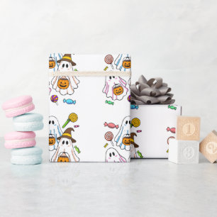 Cute Spooky Halloween Ghosts & Trick or Treat Swee Wrapping Paper