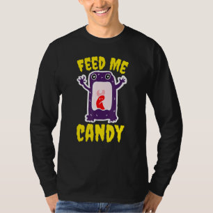 Cute Spooky Halloween Monster Screaming Feed Me Ca T-Shirt