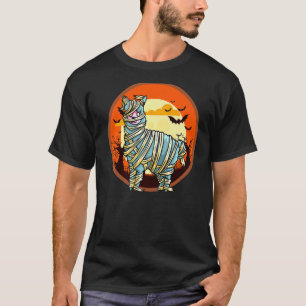 Cute Spooky Halloween Mummy Alpaca Costume Llama T-Shirt