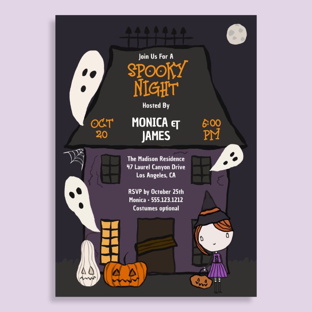 Cute Spooky Halloween Party Haunted House  Invitation (Creator Uploaded)