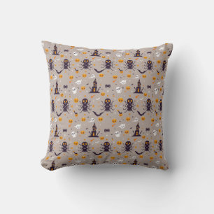 Cute Spooky Halloween Pattern Cushion