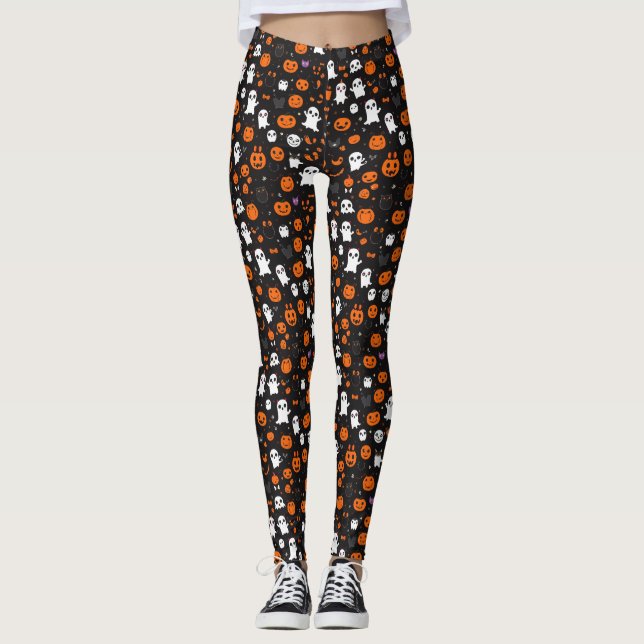 Cute Spooky Halloween Pattern  Leggings (Front)