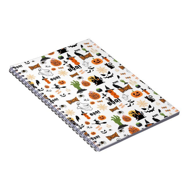 Cute Spooky Halloween Pattern Notebook (Right Side)