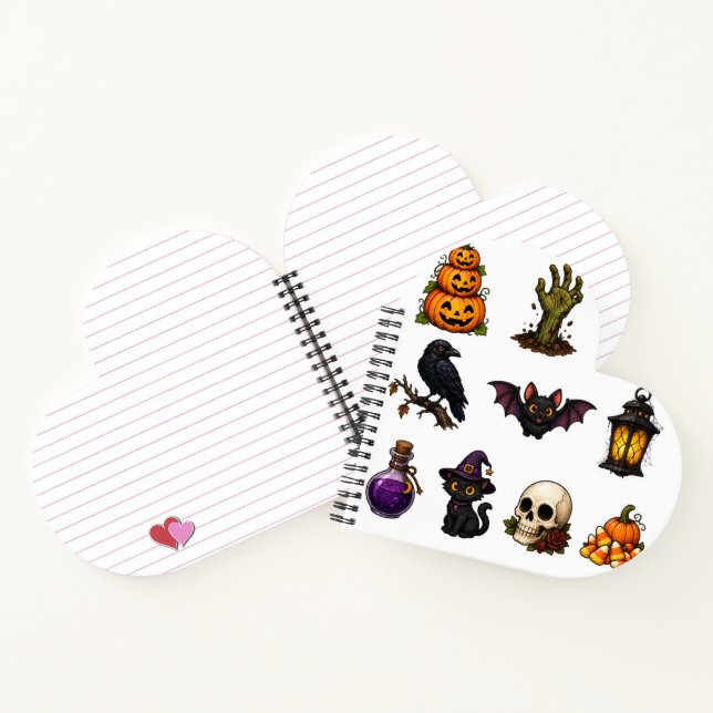 Cute & Spooky Halloween Stickers Sheet – Pumpkins, Notebook (Inside)