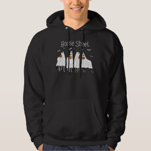 Cute Spooky Horse Sheet Fall Funny Horse Halloween Hoodie