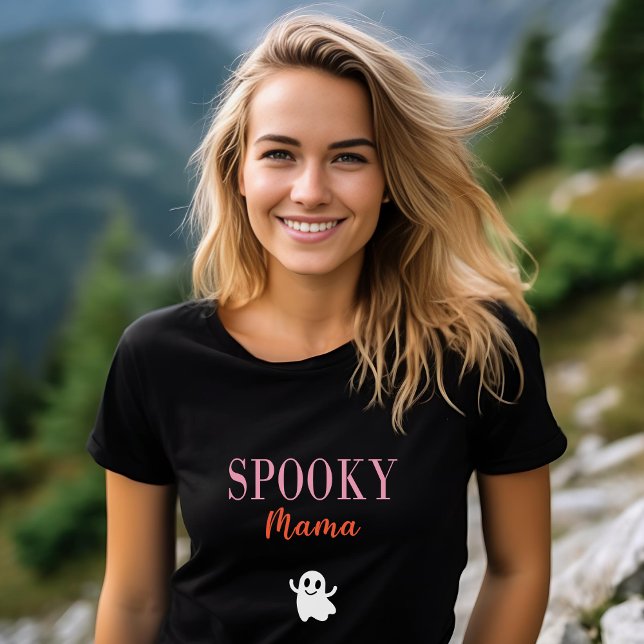 Cute Spooky Mama Halloween Ghost Dark Colour T-Shirt (Creator Uploaded)