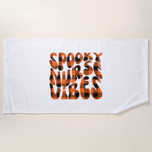 Cute Spooky Nurse Halloween Beach Towel