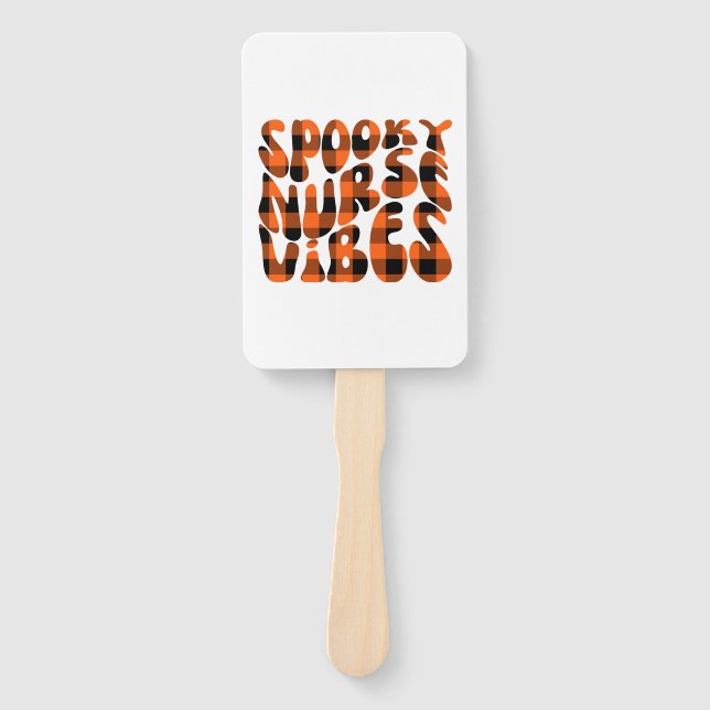 Cute Spooky Nurse Halloween Hand Fan (Front)