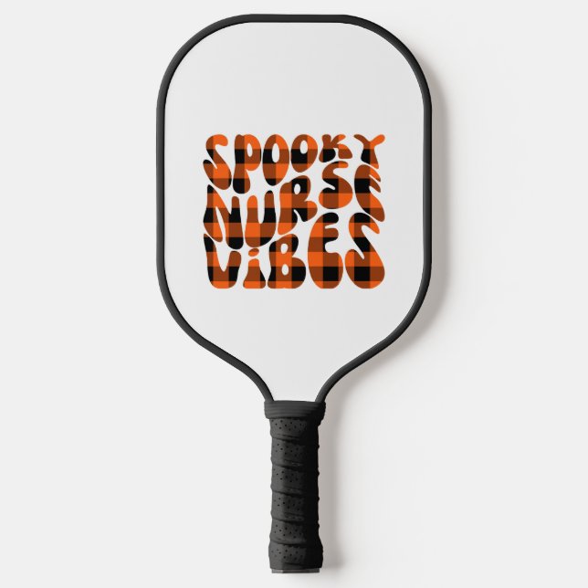 Cute Spooky Nurse Halloween Pickleball Paddle (Front)