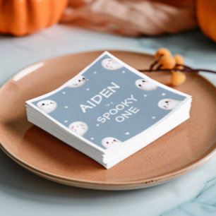 Cute Spooky One Halloween Boy 1st Birthday Napkin