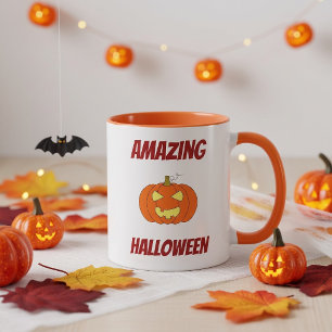 Cute Spooky Pumpkin Personalised Halloween Mug