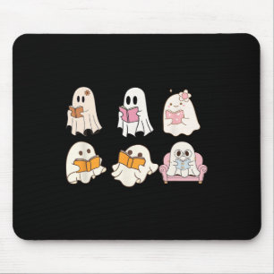 Cute Spooky Reading Book Halloween Fall Ghost Autu Mouse Pad