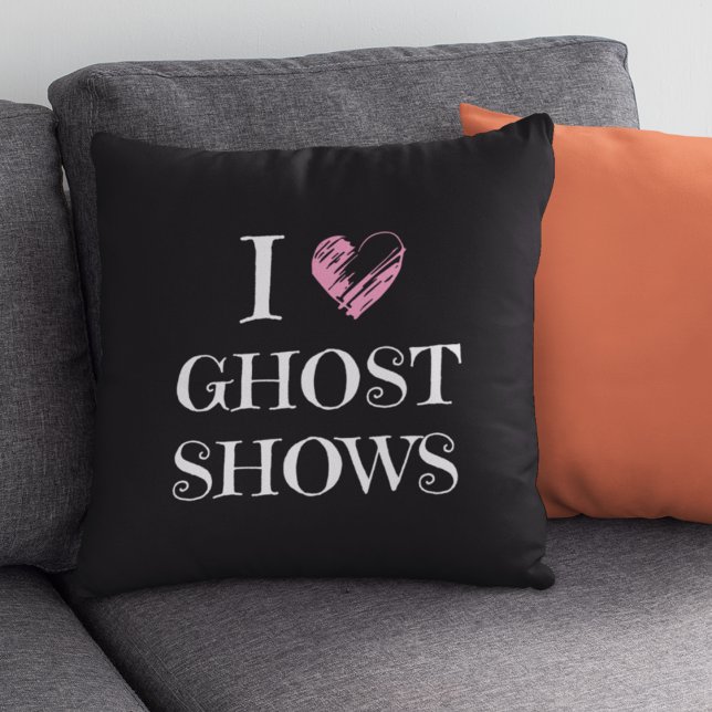 Cute Spooky Season Ghost Black Halloween Decor Cushion (Creator Uploaded)