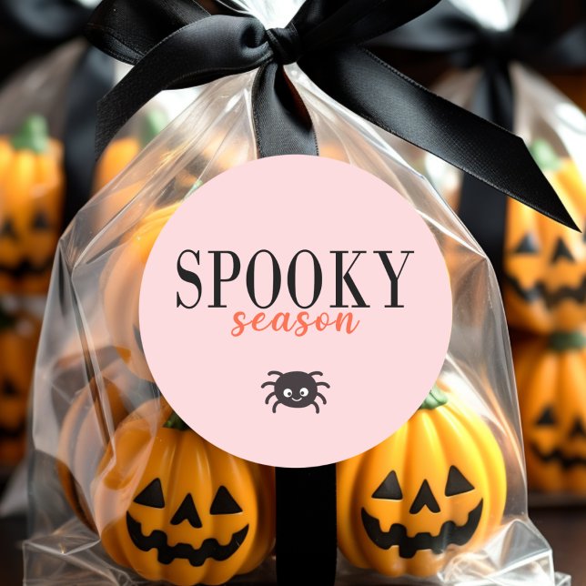 Cute Spooky Season Halloween Spider Classic Round Sticker (Creator Uploaded)