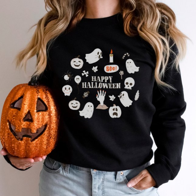 Cute Spooky Season Pumpkin Halloween  Sweatshirt (Creator Uploaded)