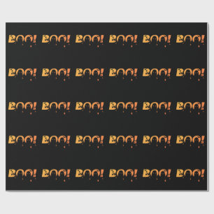 Cute Spooky Typography with Bats & Spiders Wrapping Paper
