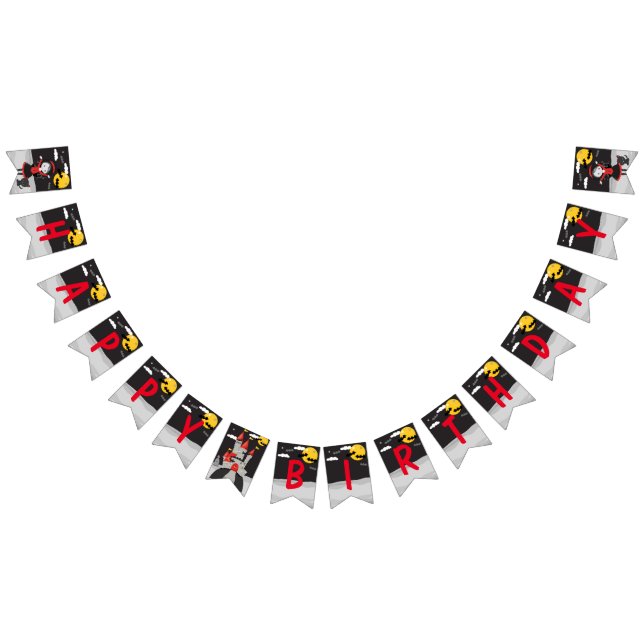 Cute Spooky Vampire Girl Halloween Kids Birthday  Bunting (All)