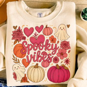 Cute Spooky Vibes Hearts Pumpkin Design Men's T-Shirt