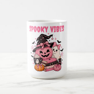 Cute Spooky Vibes Witch Pumpkin Ghost Halloween Coffee Mug