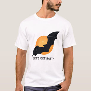 Cute Spooky Vintage Bat & T Rex Halloween Tee