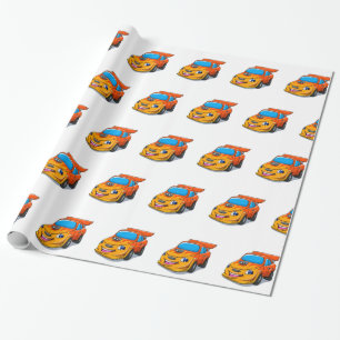 Cute sporte flame car  Choose background color Wrapping Paper