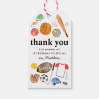 Cute Sports Balls Kids Boy Birthday Thank You