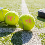 Cute Sports Club Name Tennis Team Pink Text Tennis Balls<br><div class="desc">Easily customise this tennis ball by adding your club or society name by clicking the "Personalise" button. You can change the fonts, and colour by using the "Edit with Design tool". Perfect for any club, business, or school society. Order as many or as fewer as required. There's no setup fee...</div>