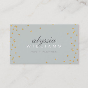 CUTE SPOT confetti gold sparkly glitter grey Business Card