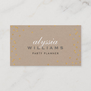 CUTE SPOT confetti gold sparkly glitter kraft Business Card