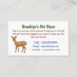 Cute spotted deer cartoon illustration business card