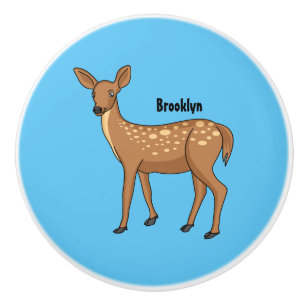 Cute spotted deer cartoon illustration ceramic knob