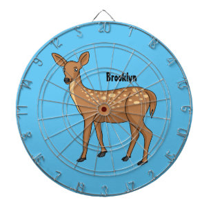 Cute spotted deer cartoon illustration dartboard