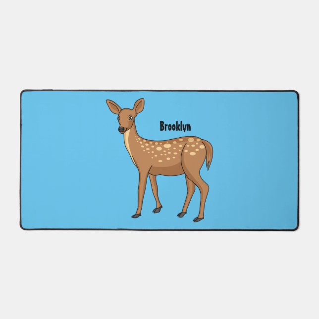 Cute spotted deer cartoon illustration desk mat (Front)