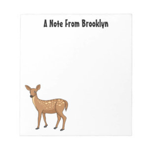 Cute spotted deer cartoon illustration notepad