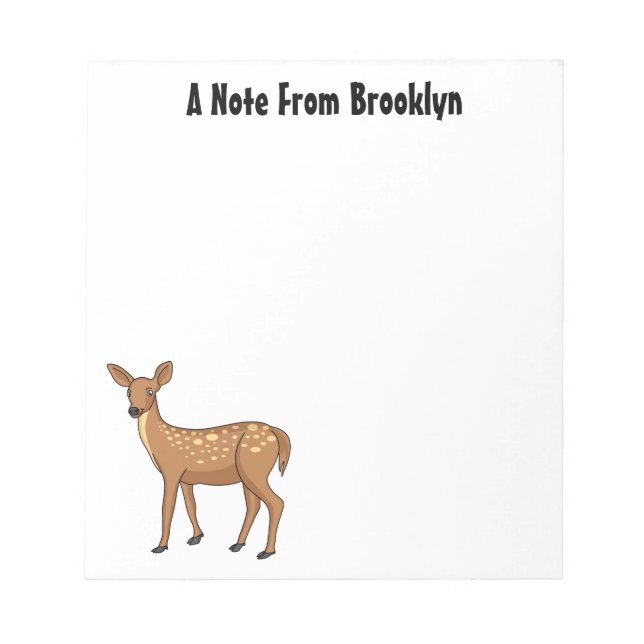 Cute spotted deer cartoon illustration notepad (Front)