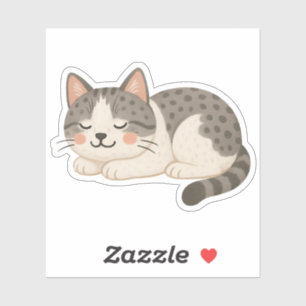 Cute Spotted Grey Tabby Cat Sleeping