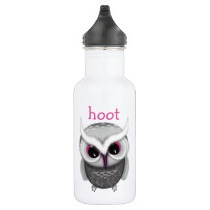 Cute Spotted Owl Illustration Hoot 532 Ml Water Bottle