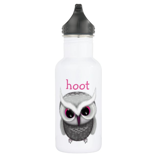 Cute Spotted Owl Illustration Hoot 532 Ml Water Bottle (Right)