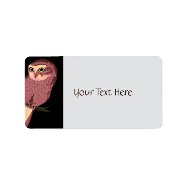Cute Spotted Owl Label (Front)