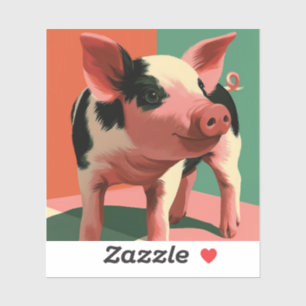 Cute Spotted Pig Colourful Pop Art