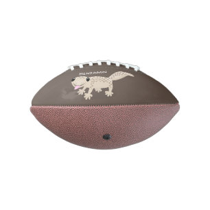 Cute spotted tan gecko cartoon illustration football
