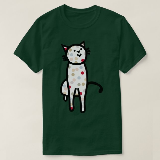 Cute Spotty Kitty Cat T-Shirt (Design Front)